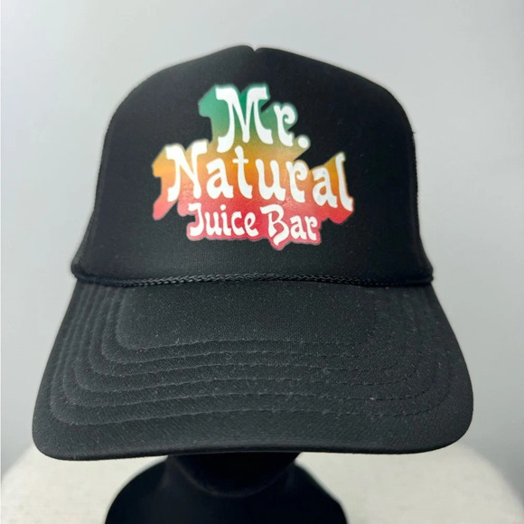 Urban Outfitters Mr. Natural Juice Bar SnapBack trucker hat in black - Picture 1 of 7
